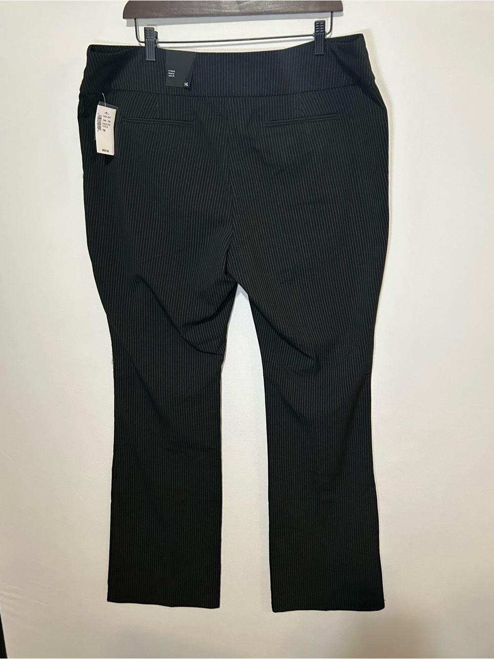 NWT Ricki’s Curvy Fit Black Pinstripe Bootcut Dress Pants 14 Long - Picture 5 of 9